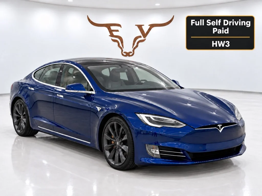2017 Tesla Model S 75D RWD w/FSD & HW3 Blue exterior at Longhorn EV in Hutto, Texas