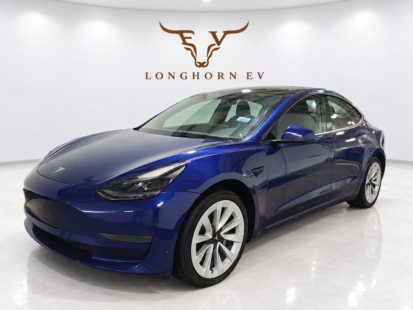 2023 Tesla Model 3 Standard Range RWD Blue exterior for sale at Longhorn EV in Hutto, Texas